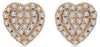 ESTATE .17CT DIAMOND 14KT ROSE GOLD CLASSIC PAVE HEART SHAPE LOVE STUD EARRINGS