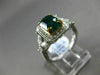 ESTATE 2.67CT DIAMOND & AAA EMERALD 14KT WHITE & YELLOW GOLD 3D ENGAGEMENT RING