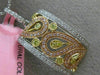 LARGE .62CT WHITE YELLOW & PINK DIAMOND 18K WHITE & ROSE GOLD FILIGREE PENDANT