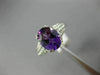 ESTATE 1.56CT DIAMOND & AMETHYST 14K WHITE GOLD 3D OVAL FILIGREE ENGAGEMENT RING