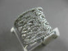 ESTATE WIDE 1.03CT DIAMOND 14KT WHITE GOLD MULTI ROW OPEN FILIGREE COCKTAIL RING