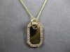 ESTATE .40CT DIAMOND 14K YELLOW GOLD 3D CLASSIC OCTAGON DOG TAG FLOATING PENDANT