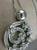 LARGE ESTATE 1.90CTW DIAMOND 14KT WHITE GOLD FLOWER CIRCLE PAVE PENDANT #19907