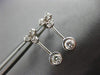 ANTIQUE .64CT DIAMOND 18KT WHITE GOLD CLASSIC SOLITAIRE HANGING EARRINGS #11366