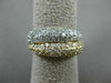 ESTATE WIDE 2CT DIAMOND 14K WHITE & YELLOW GOLD MULTI ROW PAVE DOUBLE LOVE RING