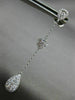 ESTATE 1.19CT DIAMOND 18K WHITE GOLD SOLITAIRE TEAR DROP FLOWER HANGING EARRINGS
