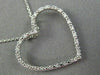 ESTATE .28CT DIAMOND 14K WHITE GOLD 3D OPEN HEART ETERNITY LOVE PENDANT W/ CHAIN