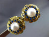 ESTATE 1.0CT AAA SAPPHIRE & SOUTH SEA PEARL 14K YELLOW GOLD 3D EARRINGS #20788