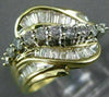ESTATE LARGE 1.10CT DIAMOND 14KT WHITE & YELLOW GOLD WAVE SWIRL FUN RING #17141