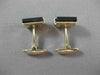 ESTATE LARGE AAA BLACK ONYX 14K YELLOW GOLD SQUARE CUFF LINKS GREAT GIFT! #21202
