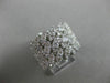 ESTATE LARGE 2.0CT DIAMOND 14KT WHITE GOLD MULTI ROW MULTI LEAF ANNIVERSARY RING