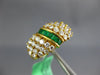 WIDE 1.60CT DIAMOND & AAA EMERALD 18KT YELLOW GOLD 3D ROUND & BAGUETTE FUN RING