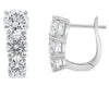2.0CT DIAMOND 14K WHITE GOLD ROUND 3 STONE GRADUATING LEVERBACK HANGING EARRINGS