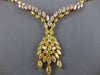 LARGE 27.42CT MULTI COLOR DIAMOND 18KT TRI COLOR GOLD MULTI LEAF TENNIS NECKLACE
