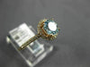 ESTATE .91CT DIAMOND & AAA AQUAMARINE 14KT ROSE GOLD ROUND HALO ENGAGEMENT RING