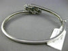 ESTATE WIDE 2.60CT DIAMOND & SAPPHIRE 14KT WHITE GOLD 3 FLOWER BANGLE BRACELET