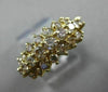ESTATE WIDE 1.80CT DIAMOND 14KT YELLOW GOLD 3D 3 ROW PYRAMID ANNIVERSARY RING