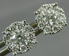 LARGE 1.0CT DIAMOND 14KT 2 TONE GOLD ROUND SOLITAIRE HALO CLUSTER STUD EARRINGS