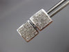 ESTATE 1.0CT DIAMOND 14KT WHITE GOLD 3D CLASSIC SQUARE PAVE STUD EARRINGS #19721
