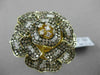 ESTATE MASSIVE 3.66CTW FANCY MULTI COLOR DIAMOND 18KT YELLOW GOLD 3D FLOWER RING