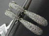 ESTATE LONG 2.13CT DIAMOND 18KT WHITE GOLD 3D PAVE MULTI ROW CLIP ON EARRINGS