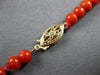ESTATE LARGE AAA CORAL 14KT YELLOW GOLD 3D CLASSIC GRADUATING BEAD NECKLACE