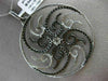 ESTATE MASSIVE 4.73CT WHITE BLACK DIAMOND 14K WHITE GOLD FLOWER CIRCULAR PENDANT