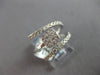 .59CT DIAMOND 14KT WHITE GOLD 3D ROUND CLUSTER SQUARE 3 ROW CRISS CROSS FUN RING