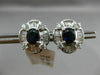 ESTATE 3.03CT DIAMOND & SAPPHIRE 18KT WHITE GOLD 3D HALO BALLERINA POST EARRINGS