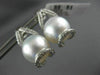 LARGE .40CT DIAMOND & AAA SOUTH SEA PEARL 18K WHITE GOLD TEAR DROP STUD EARRINGS