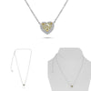 1.14CT WHITE & FANCY YELLOW DIAMOND 18KT 2 TONE GOLD HEART SHAPE LOVE NECKLACE