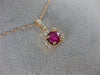 ESTATE .49CT ROUND DIAMOND & AAA RUBY 14KT ROSE GOLD 3D SQUARE FLOATING PENDANT
