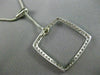 ESTATE 1.09CT DIAMOND 14KT WHITE GOLD 3D OPEN SQUARE LARIAT NECKLACE 16.5" #6600