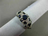 ESTATE WIDE 2.37CT DIAMOND & AAA SAPPHIRE 14K WHITE GOLD 3D ETOILE FILIGREE RING