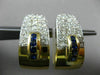 ESTATE EXTRA LARGE 2.69CT DIAMOND & SAPPHIRE 14KT GOLD UMBRELLA CLIP ON EARRINGS