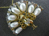ANTIQUE .05CT DIAMOND & PEARL 14KT TWO TONE GOLD PEACOCK BIRD PIN PENDANT #20841