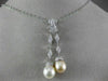 ESTATE .75CT DIAMOND & AAA SOUTH SEA PEARL 14KT WHITE GOLD LARIAT PENDANT #22110