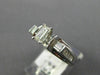ESTATE .71CT BAGUETTE DIAMOND 14KT WHITE GOLD 3D CLASSIC 3 STONE ENGAGEMENT RING