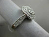 ESTATE WIDE .64CT ROUND DIAMOND 14KT WHITE GOLD 3D OVAL CLUSTER DOUBLE HALO RING