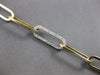 LARGE & LONG 1.1CT DIAMOND 14KT 2 TONE GOLD 3D CLASSIC OVAL LINK TENNIS BRACELET