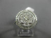 ESTATE WIDE .82CT DIAMOND 14K WHITE GOLD 3D ROUND HALO SOLITAIRE ENGAGEMENT RING