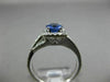 ESTATE 1.56CT DIAMOND & AAA SAPPHIRE 14K WHITE GOLD SQUARE HALO ENGAGEMENT RING