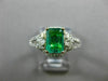 ESTATE 1.44CT DIAMOND & AAA EMERALD 14KT 2 TONE GOLD SQUARE HALO ENGAGEMENT RING