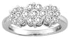 ESTATE 1.50CT DIAMOND 14KT WHITE GOLD 3D CLASSIC MULTI FLOWER CLUSTER LOVE RING