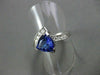 ESTATE WIDE 1.68CT DIAMOND & AAA TANZANITE 14K WHITE GOLD 3D TRILLION RING #2454