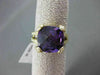 ESTATE LARGE 6.99CT DIAMOND & AAA AMETHYST 14KT YELLOW 3 DIMENSION COCKTAIL RING