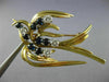 ESTATE 1.70CT DIAMOND & AAA SAPPHIRE 18KT YELLOW GOLD 3D BIRD BROOCH PIN #23874
