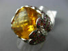 EXTRA LARGE 24.06CT DIAMOND CITRINE & RUBY 14KT WHTIE GOLD 3D BUTTERFLY FUN RING