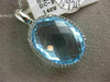 ESTATE EXTRA LARGE 15.68CT DIAMOND & BLUE TOPAZ 14K WHITE GOLD HALO OVAL PENDANT