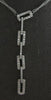 LARGE .95CT DIAMOND 14KT WHITE GOLD MULTI LINK RECTANGULAR LARIAT LOVE NECKLACE